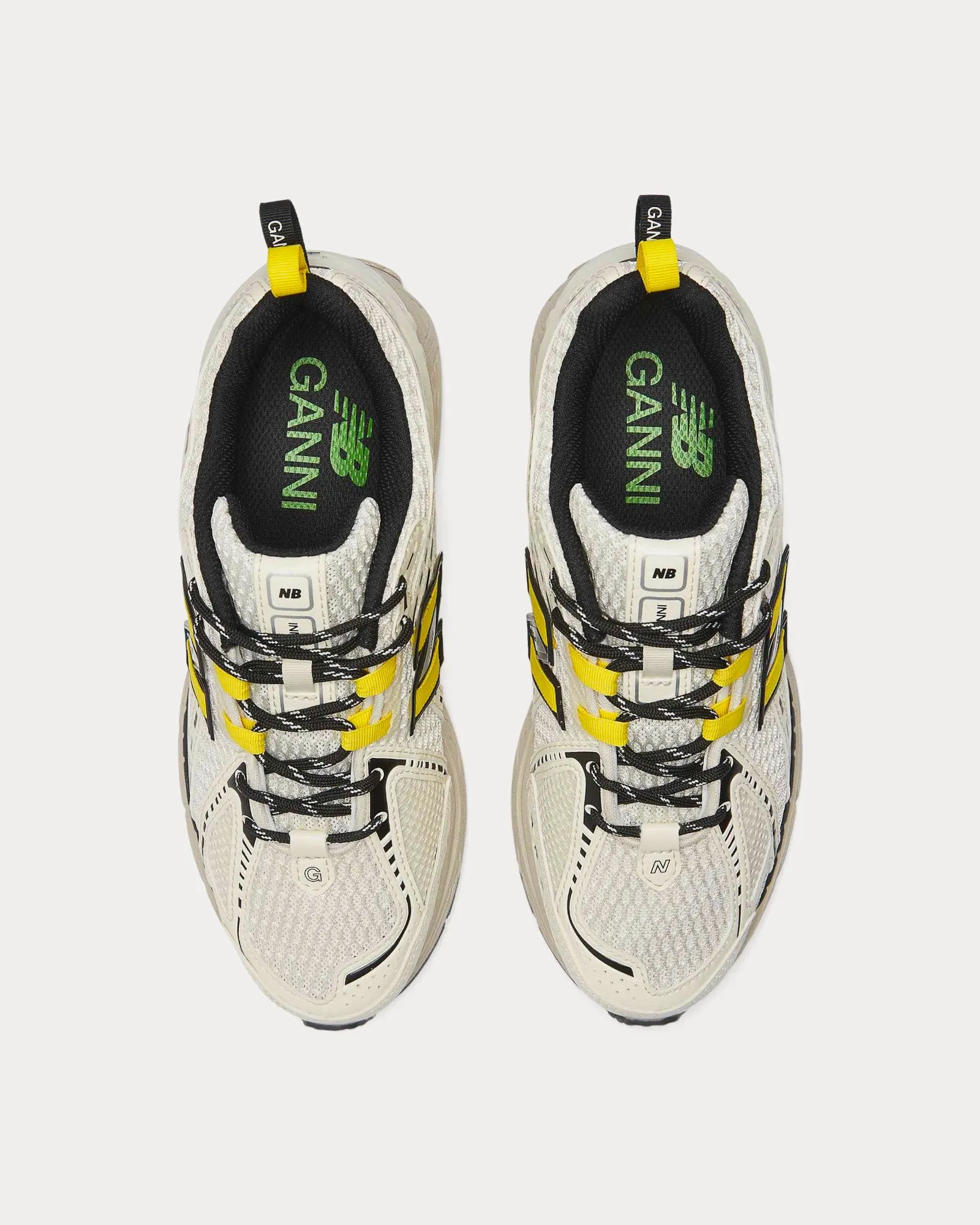 1906R Egret / Black / Blazing Yellow Low Top Sneakers