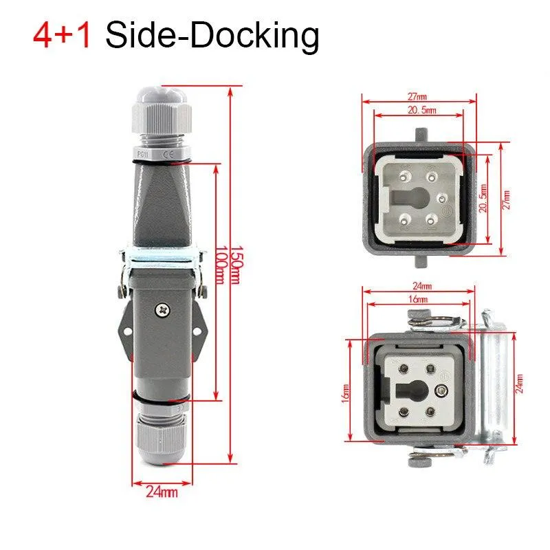 1PCS Heavy duty connector 4core - 8core 10A Rectangular aviation plug