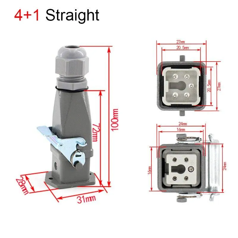 1PCS Heavy duty connector 4core - 8core 10A Rectangular aviation plug