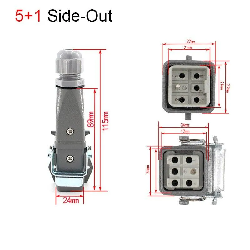1PCS Heavy duty connector 4core - 8core 10A Rectangular aviation plug