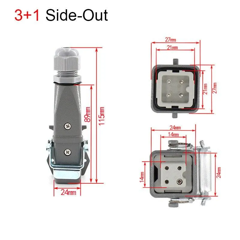 1PCS Heavy duty connector 4core - 8core 10A Rectangular aviation plug