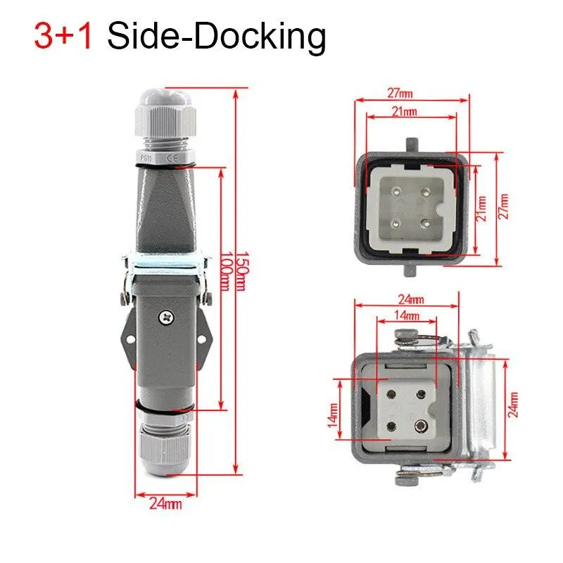 1PCS Heavy duty connector 4core - 8core 10A Rectangular aviation plug