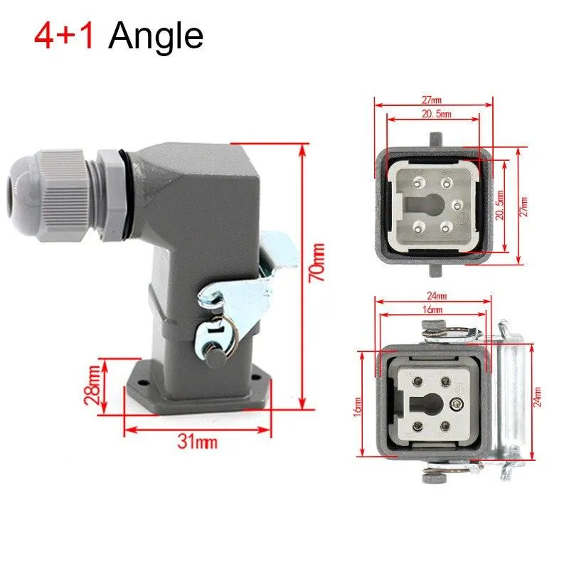 1PCS Heavy duty connector 4core - 8core 10A Rectangular aviation plug