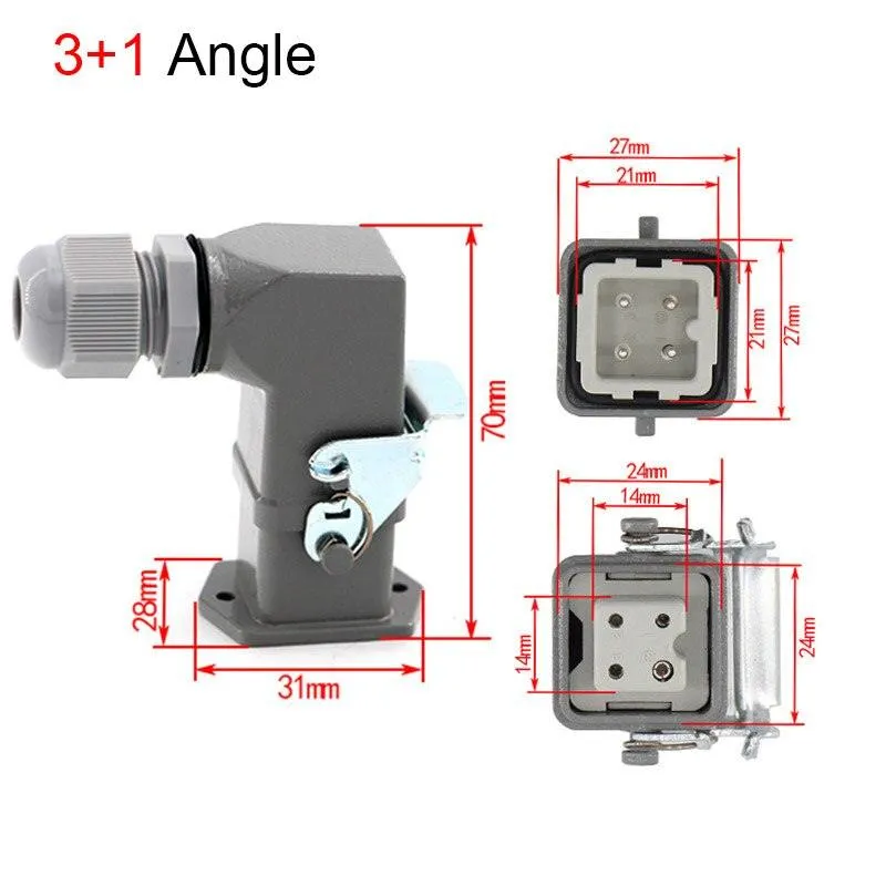 1PCS Heavy duty connector 4core - 8core 10A Rectangular aviation plug