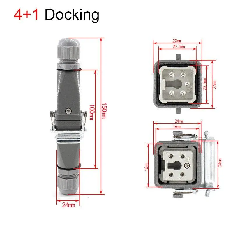 1PCS Heavy duty connector 4core - 8core 10A Rectangular aviation plug