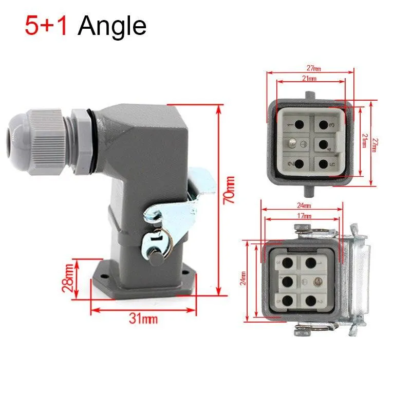 1PCS Heavy duty connector 4core - 8core 10A Rectangular aviation plug