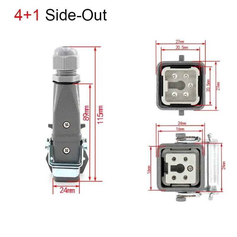 1PCS Heavy duty connector 4core - 8core 10A Rectangular aviation plug