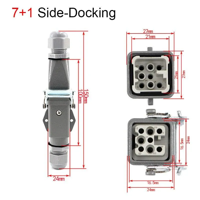 1PCS Heavy duty connector 4core - 8core 10A Rectangular aviation plug