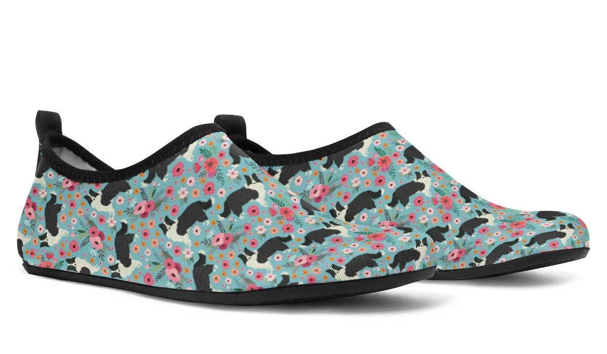 Border Collie Flower Aqua Barefoot Shoes