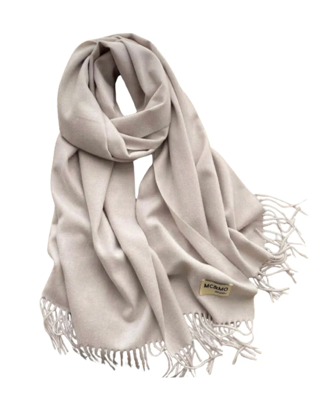 Classic Fringe Scarf in Light Grey