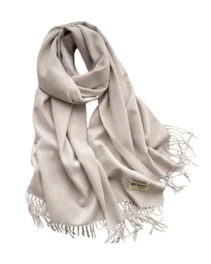 Classic Fringe Scarf in Light Grey