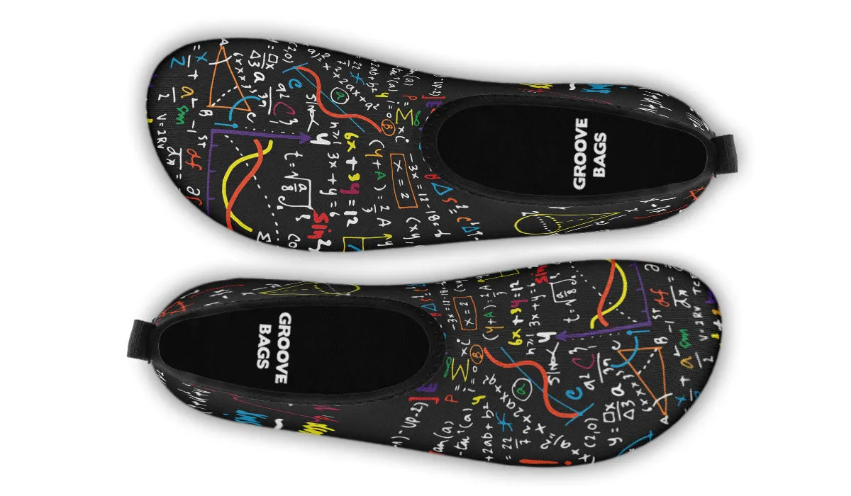 Colorful Math Formula Aqua Barefoot Shoes