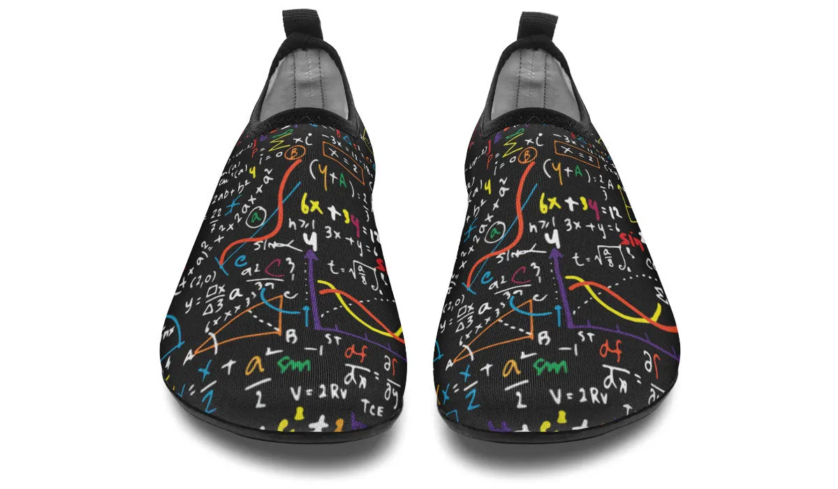 Colorful Math Formula Aqua Barefoot Shoes