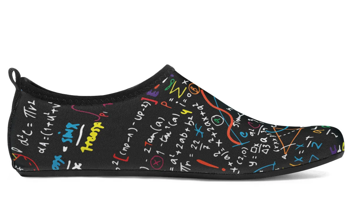 Colorful Math Formula Aqua Barefoot Shoes
