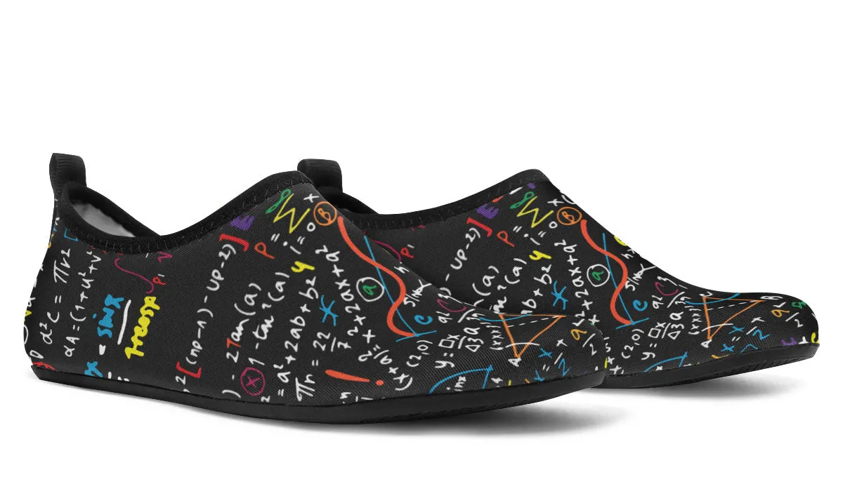 Colorful Math Formula Aqua Barefoot Shoes