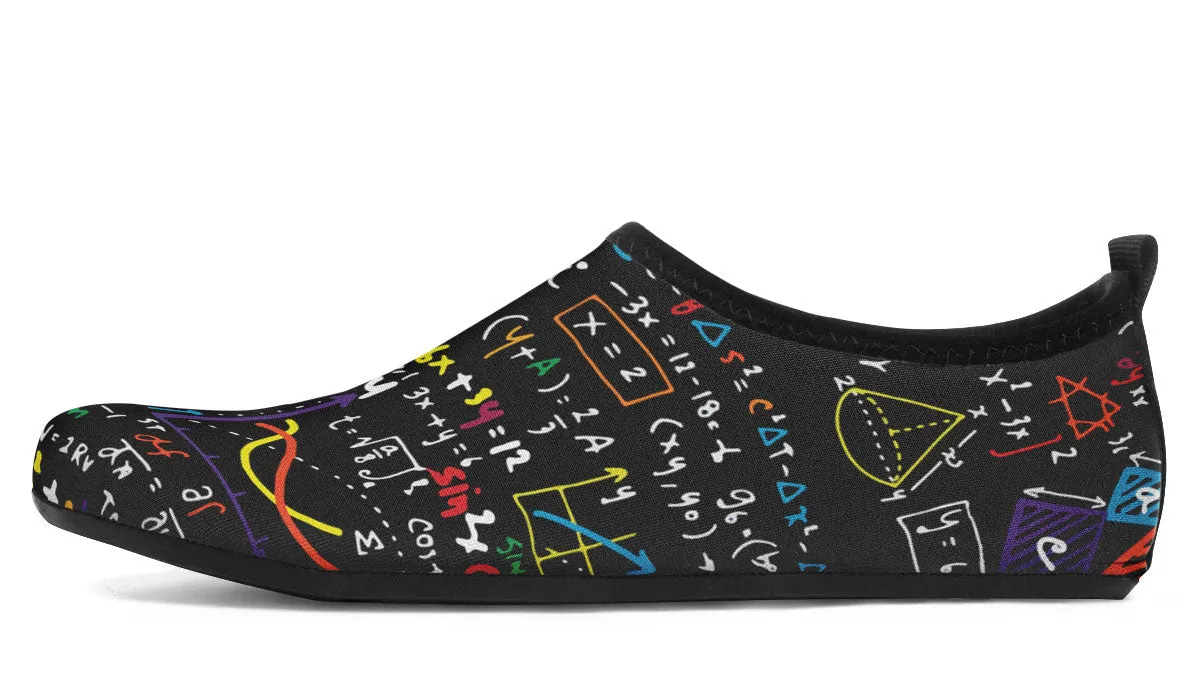 Colorful Math Formula Aqua Barefoot Shoes