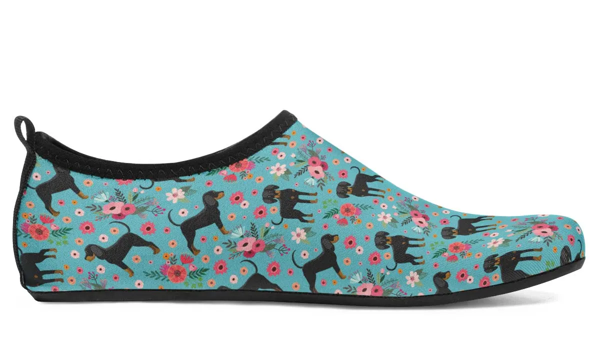 Coon Hound Flower Aqua Barefoot Shoes