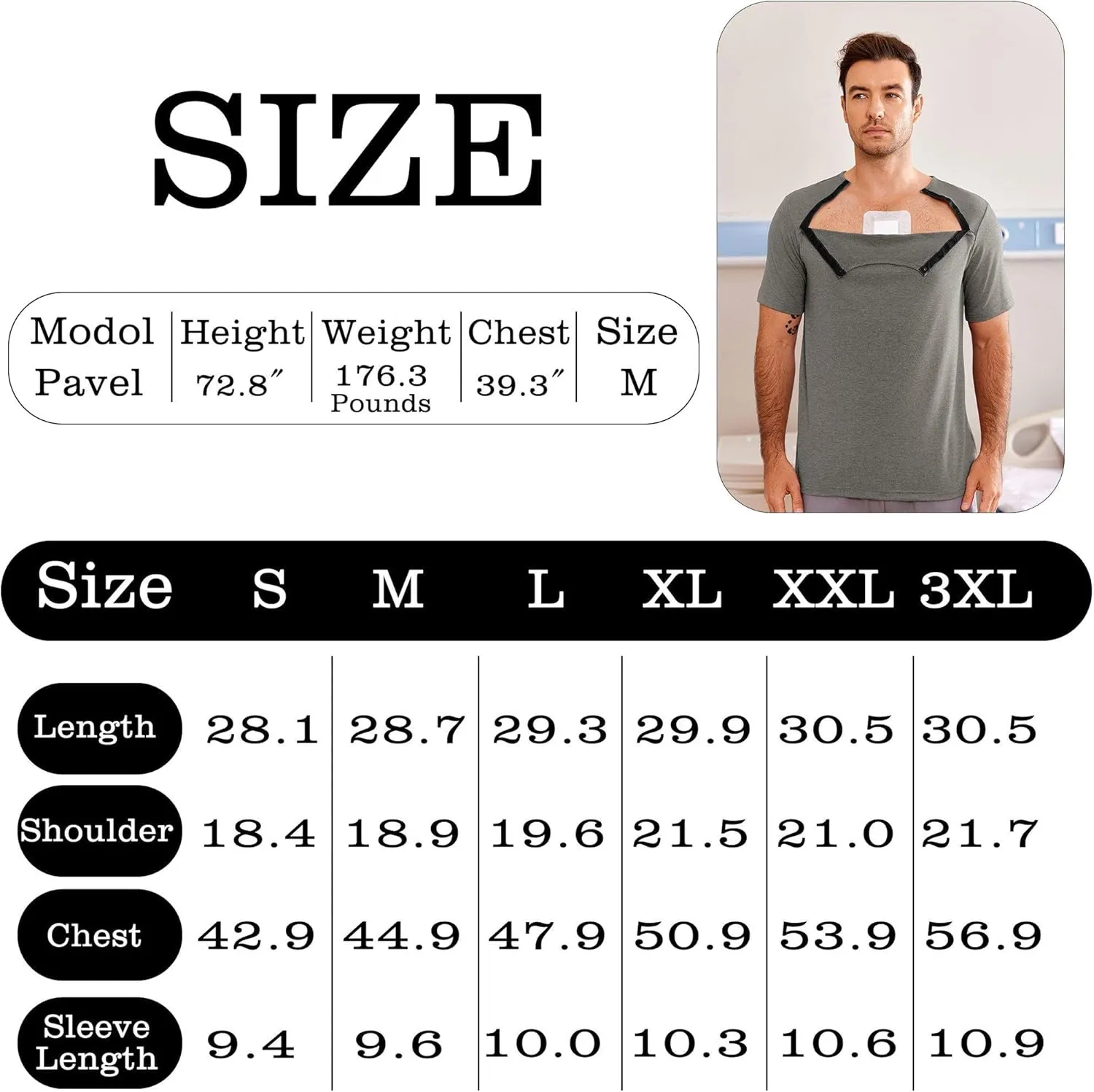Dyeek Chemo for Shirt Port Access Chemotherapy Must Haves Tear Away Side Snap Short Sleeve Post Shoulder Surgery Shirts