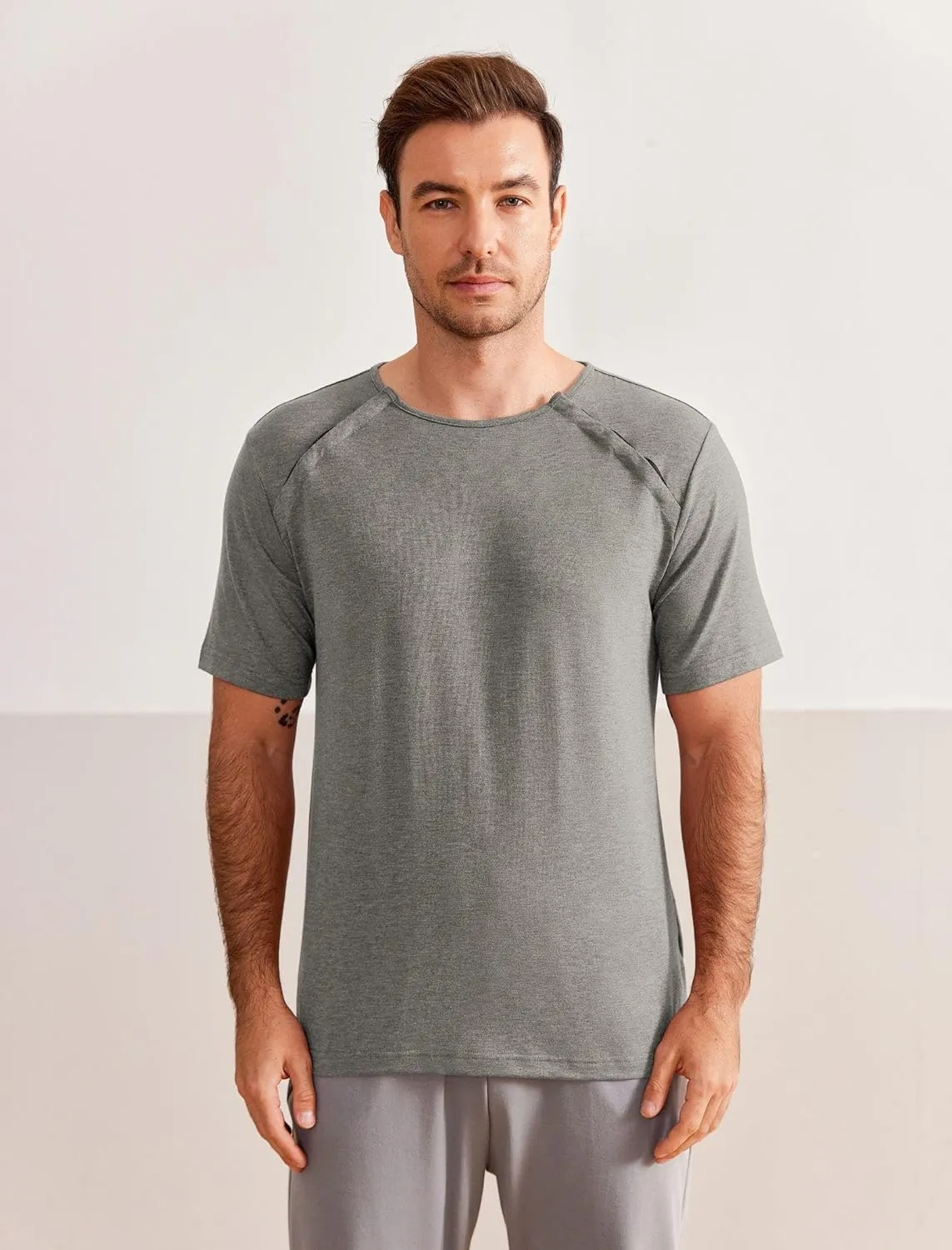 Dyeek Chemo for Shirt Port Access Chemotherapy Must Haves Tear Away Side Snap Short Sleeve Post Shoulder Surgery Shirts