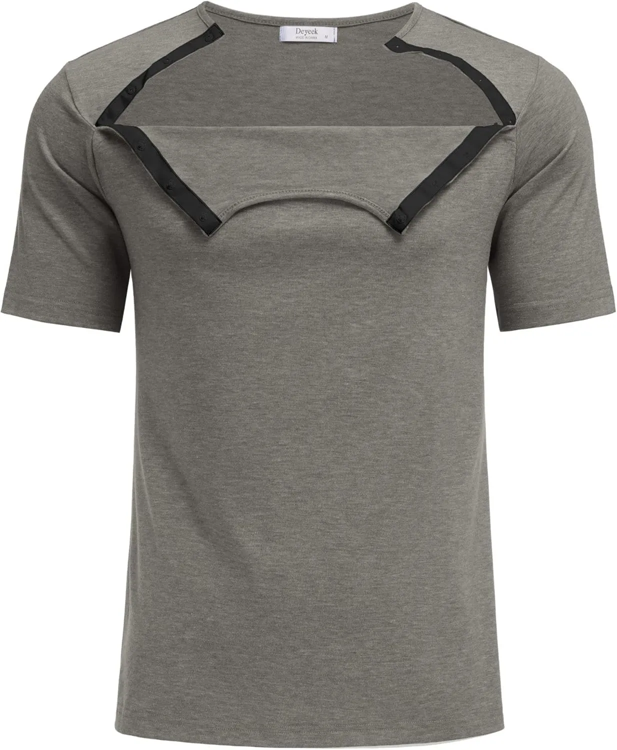 Dyeek Chemo for Shirt Port Access Chemotherapy Must Haves Tear Away Side Snap Short Sleeve Post Shoulder Surgery Shirts