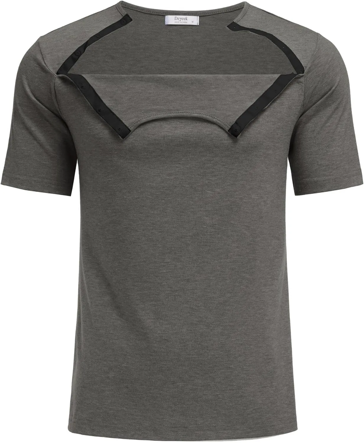 Dyeek Chemo for Shirt Port Access Chemotherapy Must Haves Tear Away Side Snap Short Sleeve Post Shoulder Surgery Shirts