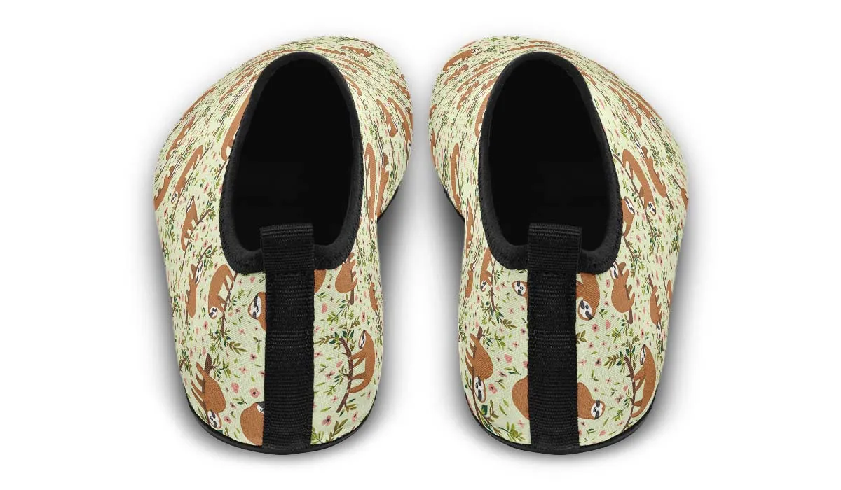 Floral Sloth Aqua Barefoot Shoes