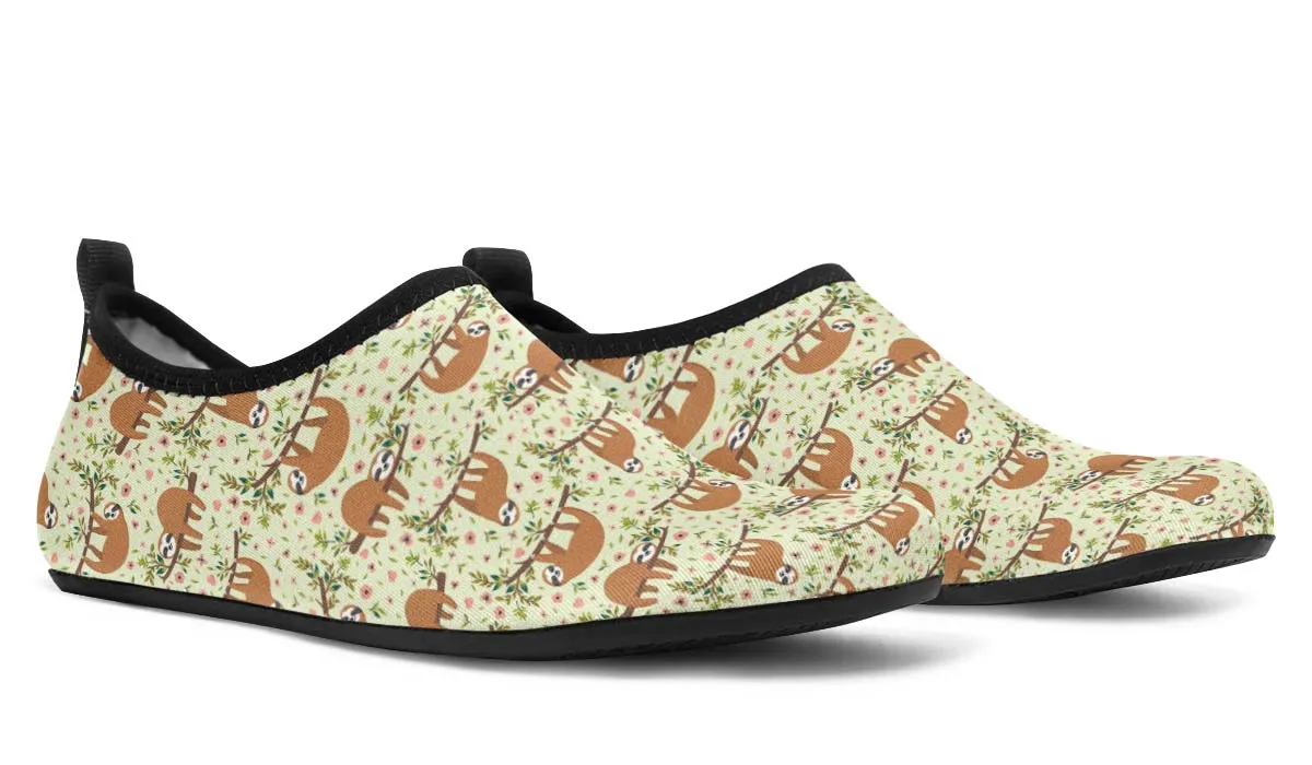 Floral Sloth Aqua Barefoot Shoes