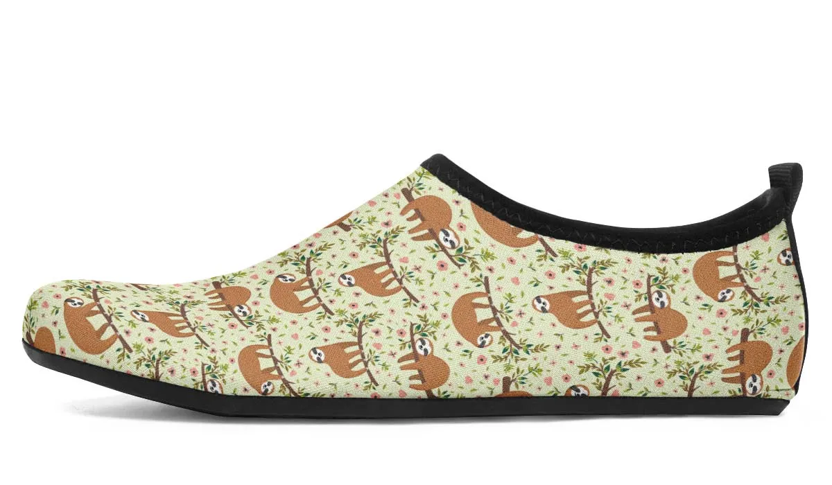 Floral Sloth Aqua Barefoot Shoes