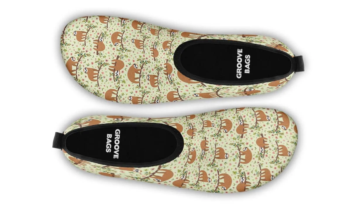 Floral Sloth Aqua Barefoot Shoes