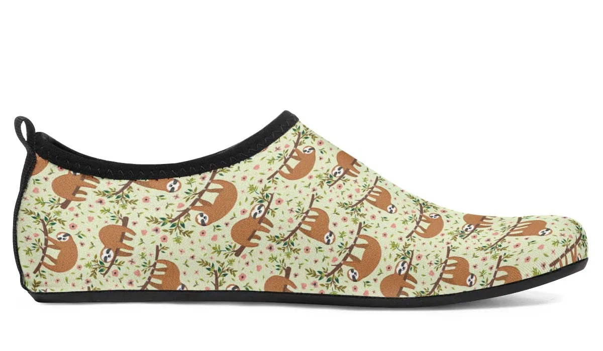 Floral Sloth Aqua Barefoot Shoes