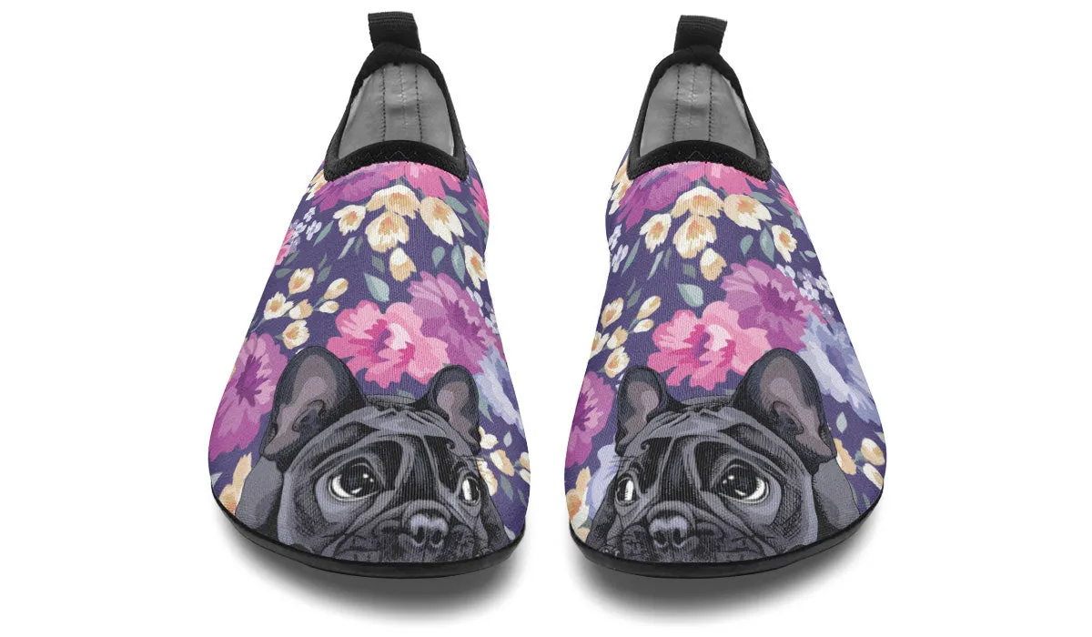 French Bulldog Cutie Aqua Barefoot Shoes