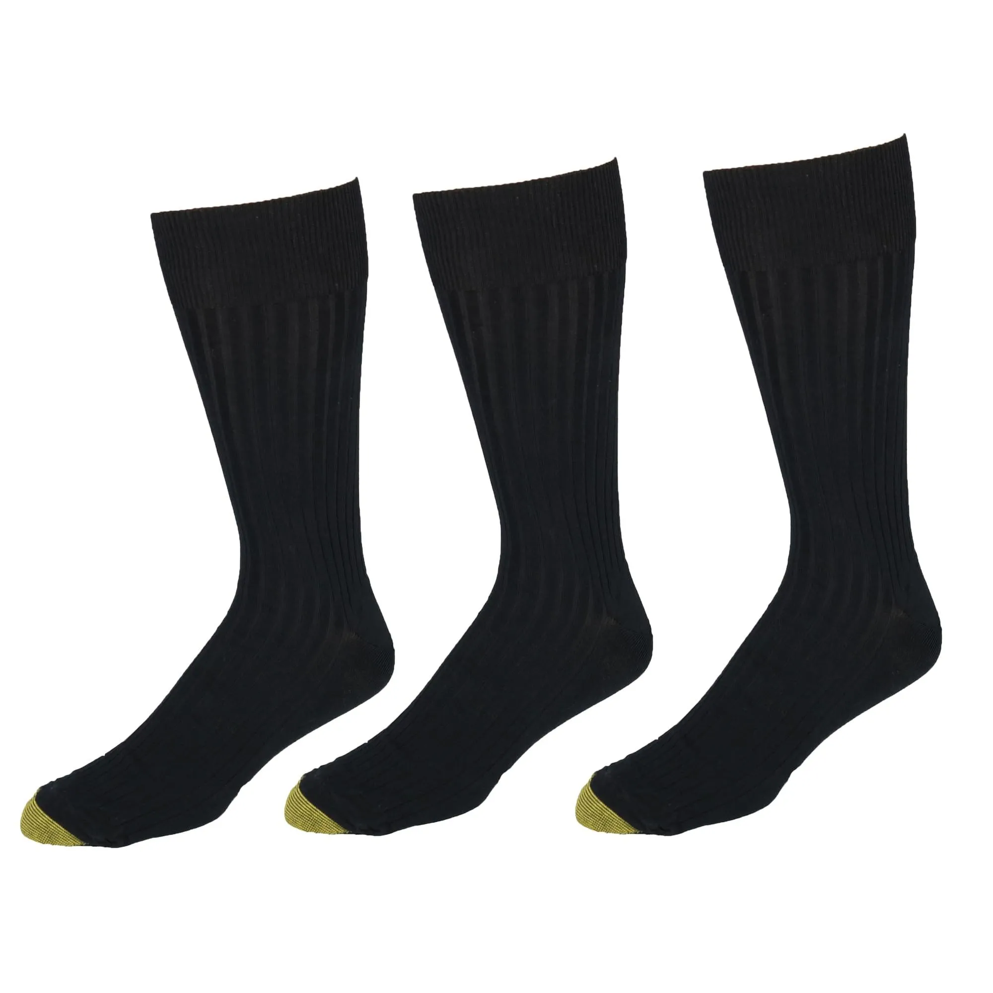 Gold Toe Men's Extended Size Ribbed Moisture Control Dress Socks (3 Pair Pack)