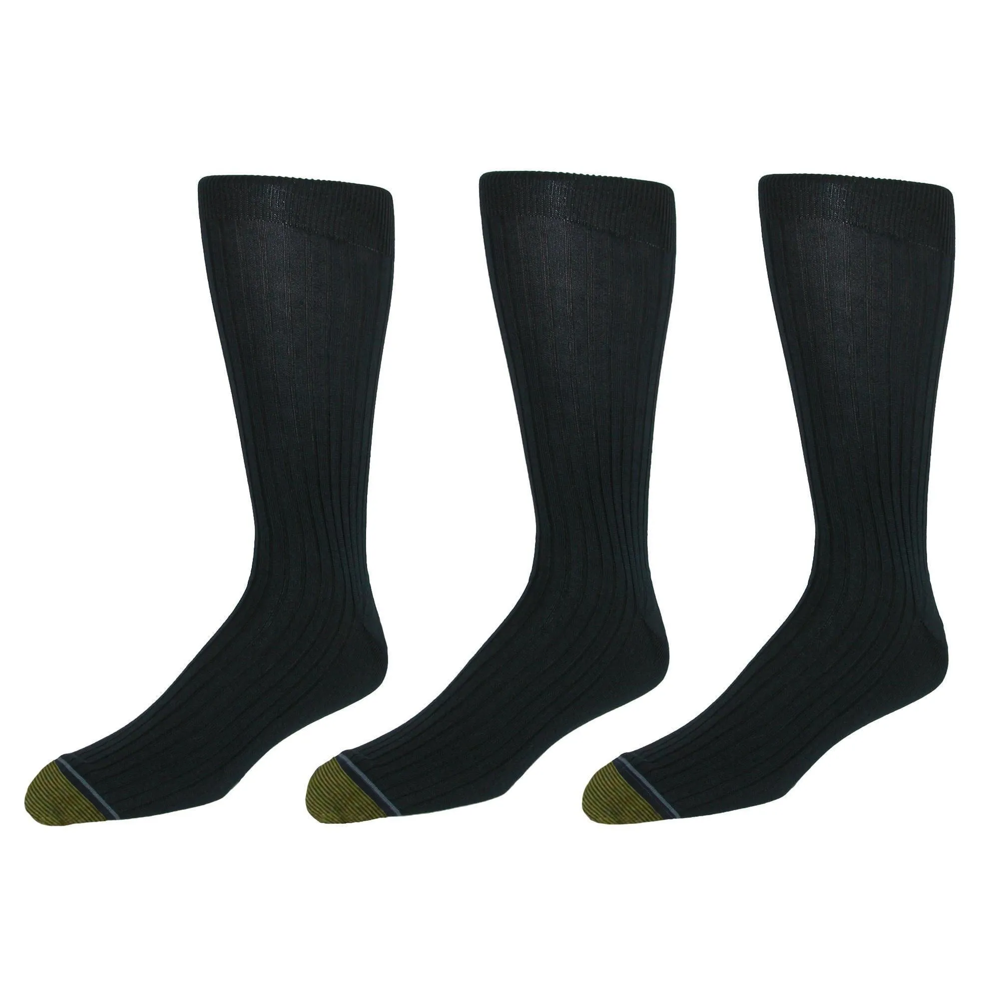Gold Toe Men's Extended Size Ribbed Moisture Control Dress Socks (3 Pair Pack)