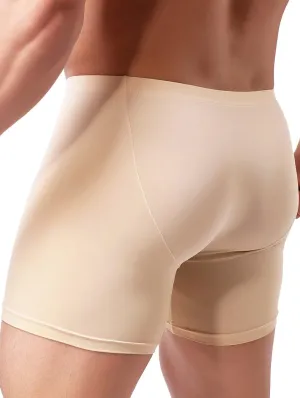 IKINGSKY Men's Long Leg Boxer Briefs Seamless Front Breathable Trunks Stretch Men Undepanties