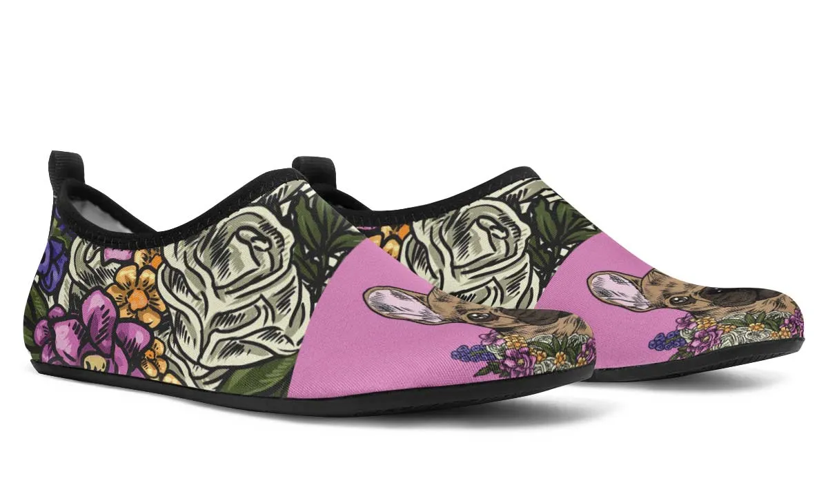 Illustrated French Bulldog Aqua Barefoot Shoes