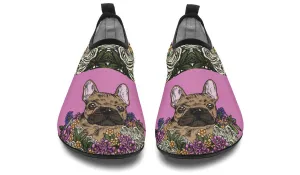 Illustrated French Bulldog Aqua Barefoot Shoes