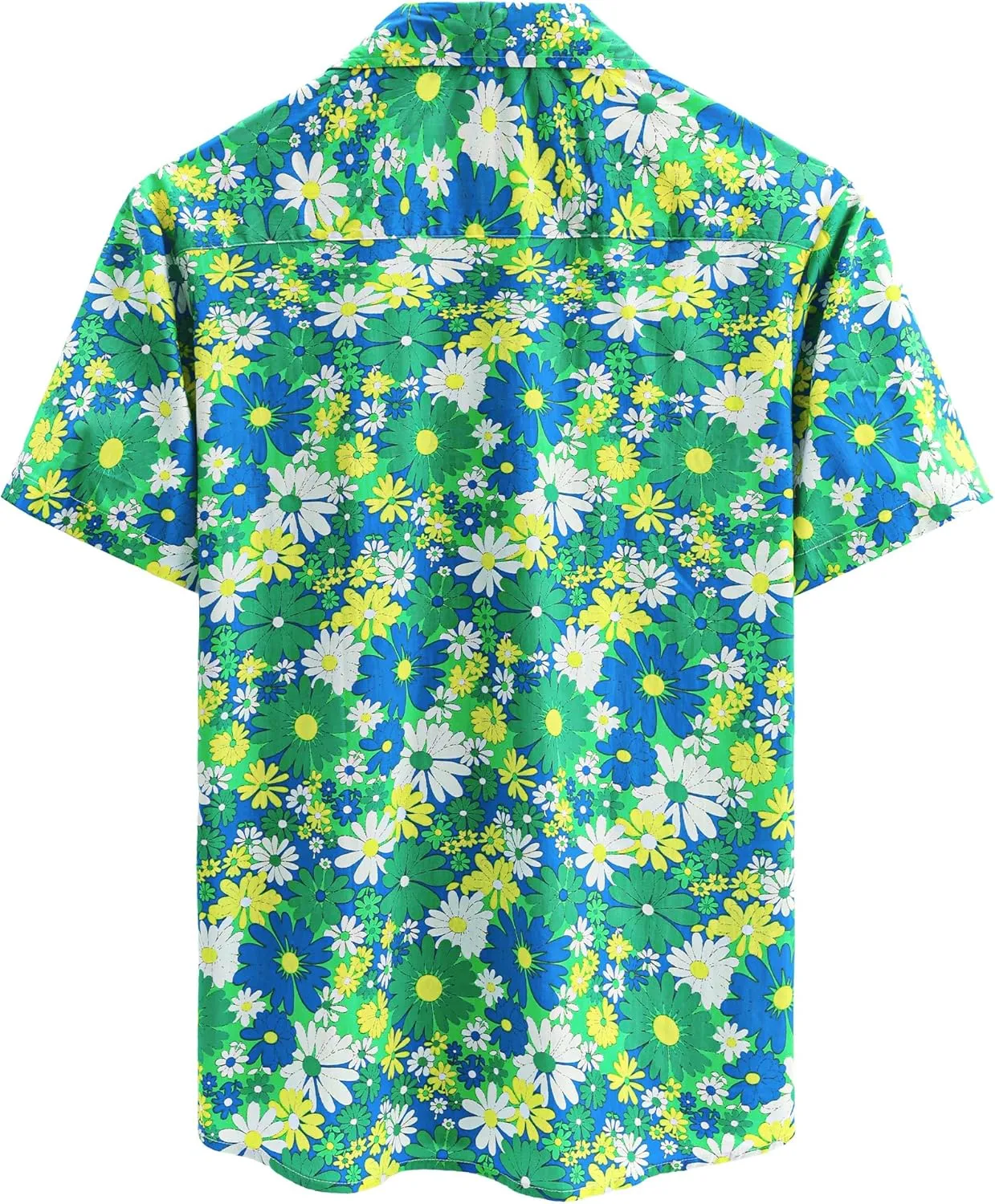 JOGAL Men's Flower Casual Short Sleeve Aloha Hawaiian Shirt