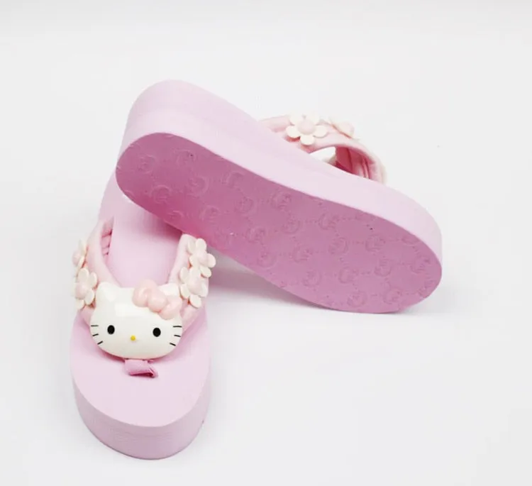 Kawaii Fashion Y2K Hello Kitty Platform Sandals Slides