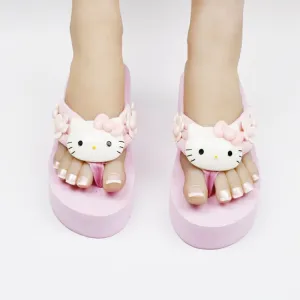 Kawaii Fashion Y2K Hello Kitty Platform Sandals Slides