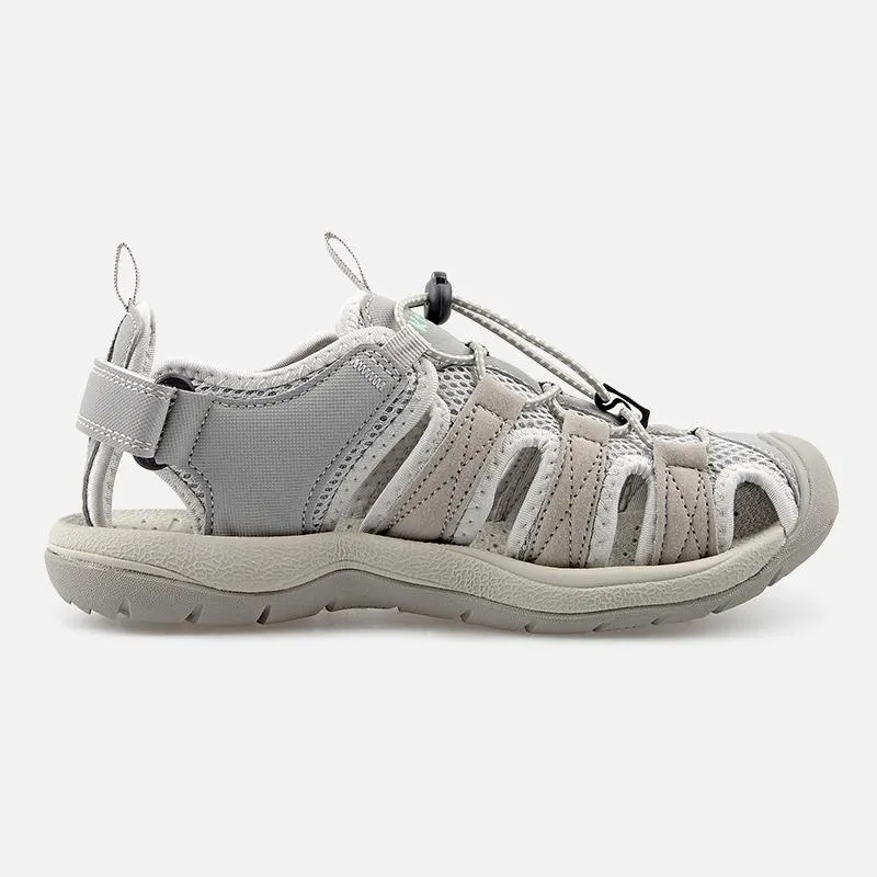Knixmax Damen Geschlossene Zehen Sandalen Grau Wide Fit Sport Sommerschuhe (Upgrade Version)