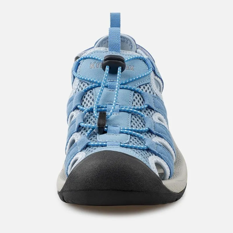 Knixmax Damen Geschlossene Zehensandalen Blau Wide Fit Sport Sommerschuhe (Upgrade Version)