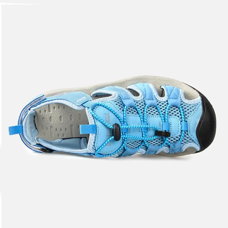 Knixmax Damen Geschlossene Zehensandalen Blau Wide Fit Sport Sommerschuhe (Upgrade Version)