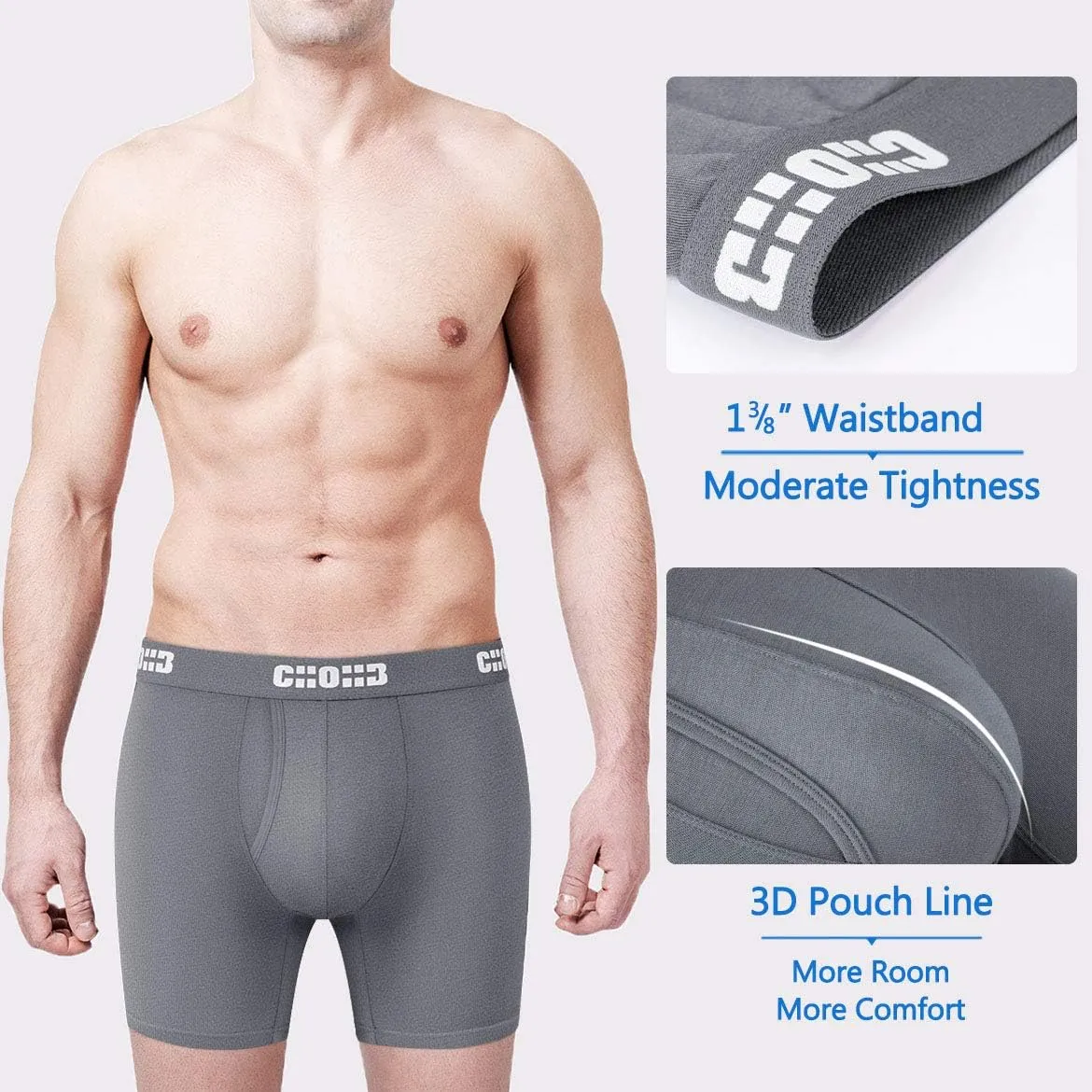 Men's Underwear Micro Modal 3 Pack Boxer Briefs Open Fly