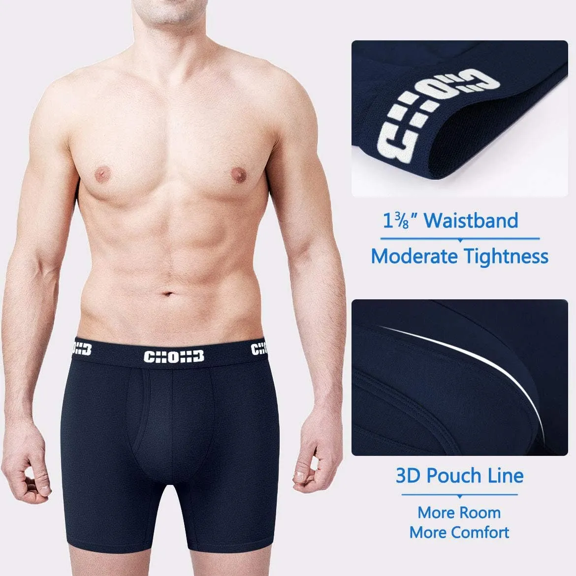 Men's Underwear Micro Modal 3 Pack Boxer Briefs Open Fly