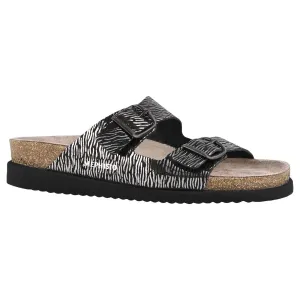 Mephisto Harmony Patent Zebra Print Leather Women's Slide Sandals