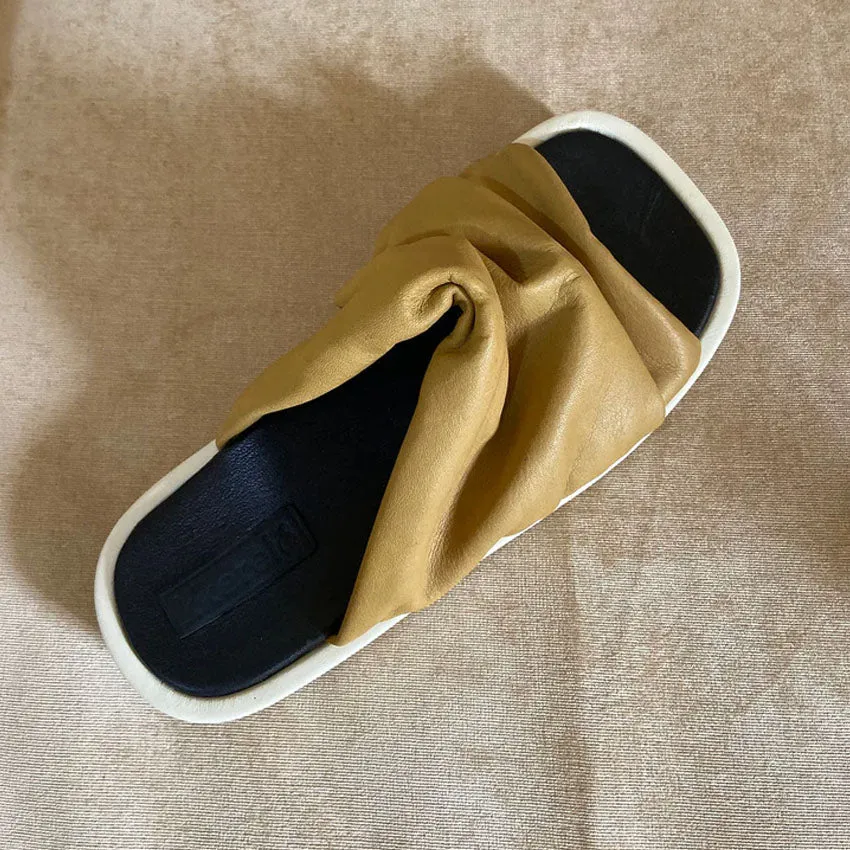 Nulu  Leather Slip On Sandals