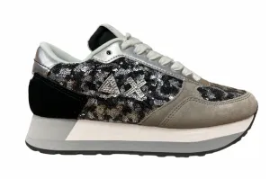 SUN68 scarpa sneakers da donna Kate Paillettes Z31221 4711 grigio scuro nero