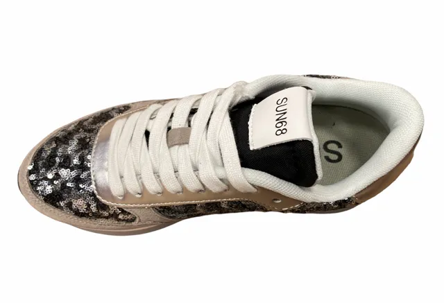 SUN68 scarpa sneakers da donna Kate Paillettes Z31221 4711 grigio scuro nero