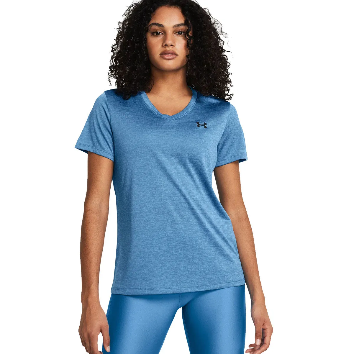Under Armour Tech V-Neck Twist Training Tee - Womens - Viral Blue/Black