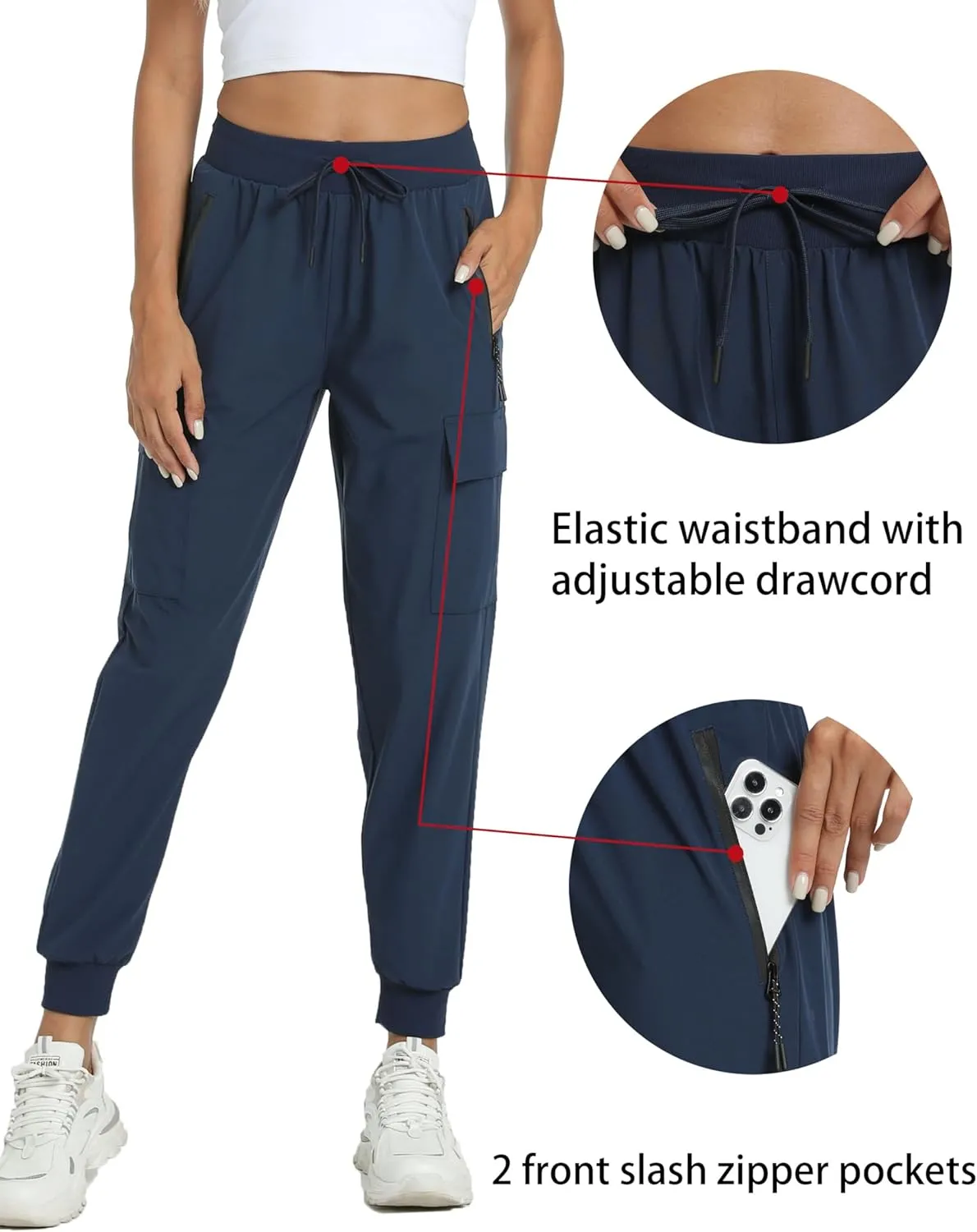 Women's Lightweight Joggers Quick Dry Hiking Running Pants for Athletic Casual Workout Outdoor